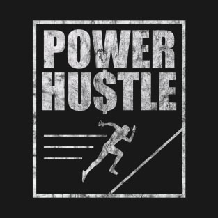 Power Hustle Sprinting Uphill Distressed Style Graphic Sports T-Shirt