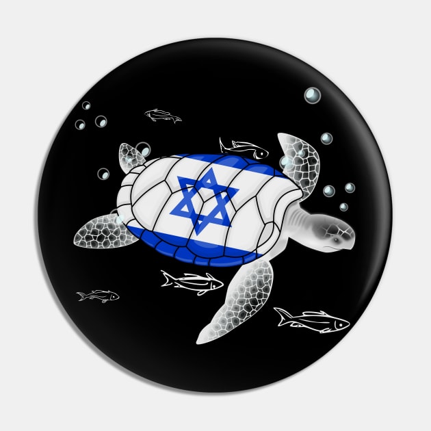 Israel Turtle Pin by Fusti