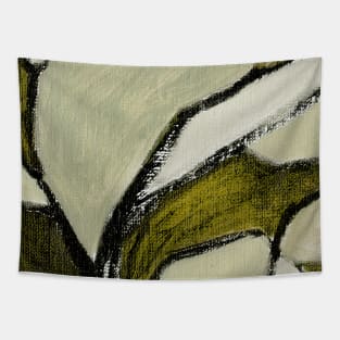 Olive Green Abstract Art Tapestry