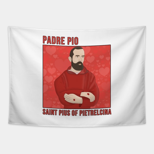 Padre Pio Saint Pius of Pietrelcina Tapestry by DiegoCarvalho