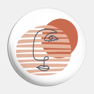 Abstract Face Line Art Modern Shapes Pin