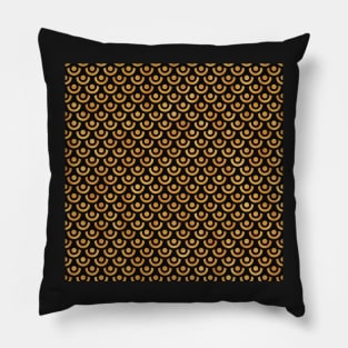 Mermaid pattern in golden tones and black Pillow