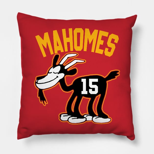 Mahomes GOAT, Steamboat Willie Goat Pillow by Megadorim