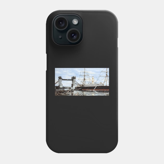 CONSTRUCTION OF TOWER BRIDGE AND THE SS RUAHINE Phone Case by MackenzieTar