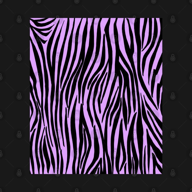 Zebra Stripes in Black and Lilac Purple by OneThreeSix