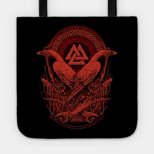 Viking Odin Raven Valknut Norse Mythology Tote