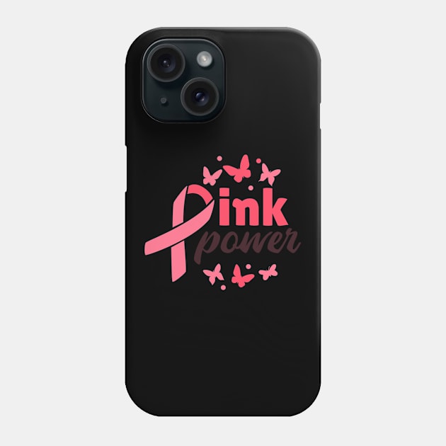 Breast Cancer Pink Power Phone Case by gdimido