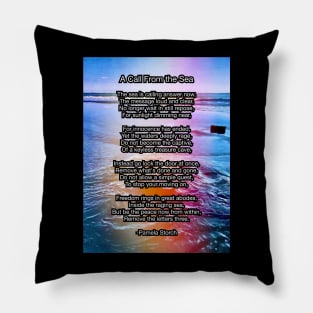 A Call From the Sea Poem by Pamela Storch Pillow