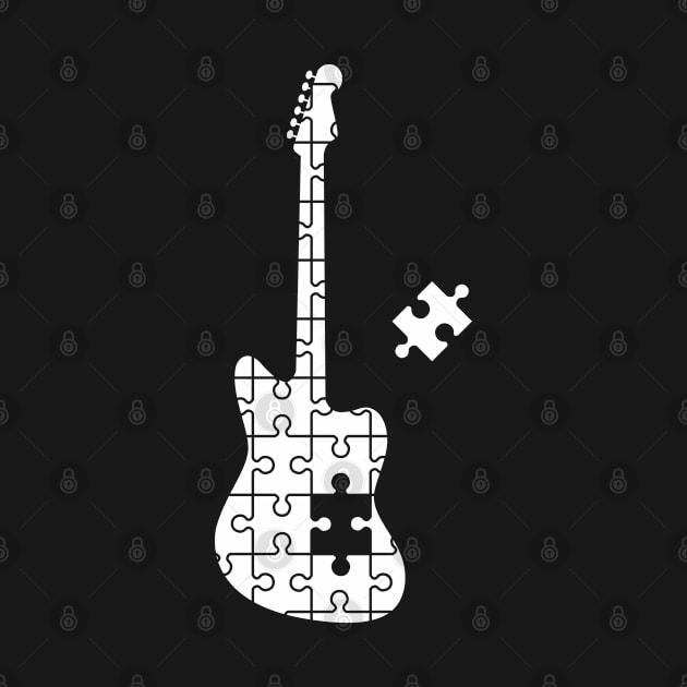 Puzzle Offset Style Electric Guitar Silhouette by nightsworthy