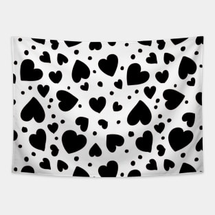 black hearts seamless pattern design print Tapestry