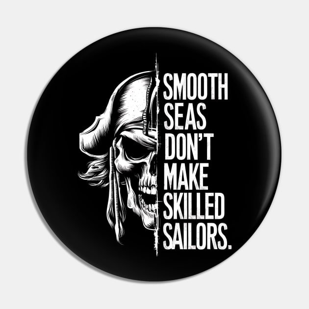 Pirate Skull - Smooth Seas Pin by Designed By Marty