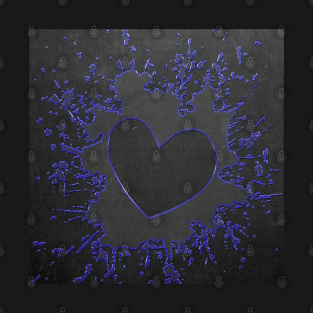 Heart Black & Purple Splatter Graphic Art Designed Gifts by tamdevo1