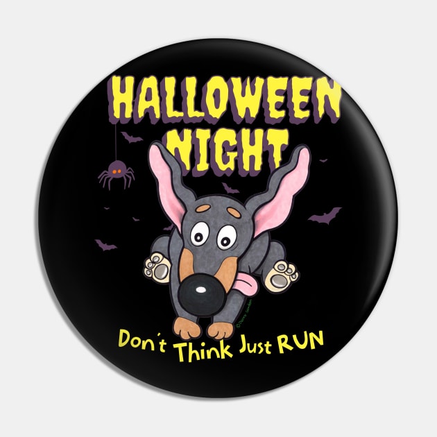 Halloween Night Don't Think Just Run Pin by Danny Gordon Art