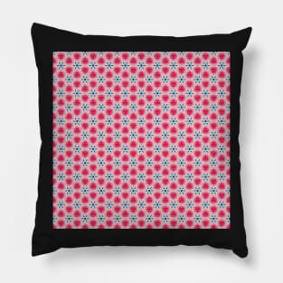 Pink and Blue Abstract Geometric Pattern Pillow