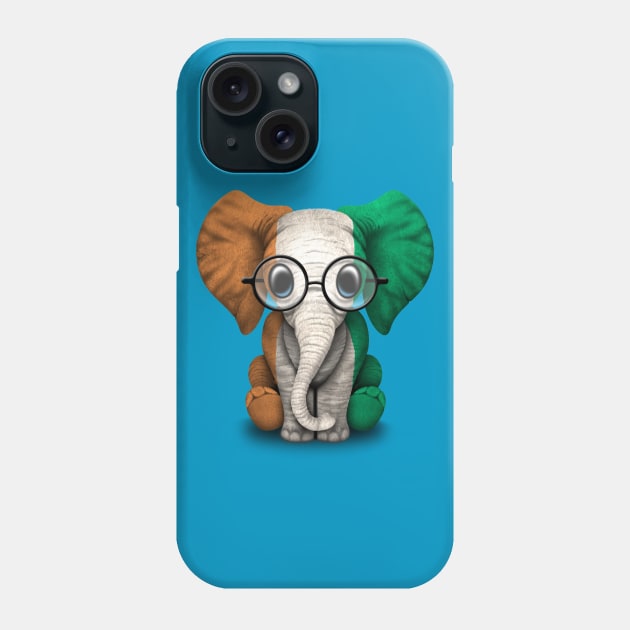 Baby Elephant with Glasses and Ivory Coast Flag Phone Case by jeffbartels