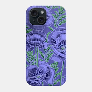 violet blue poppies Phone Case