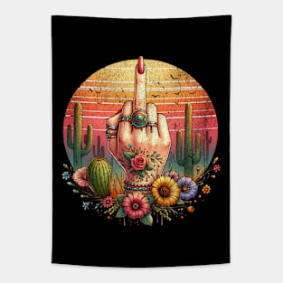 Boho Vintage Middle Finger Tapestry