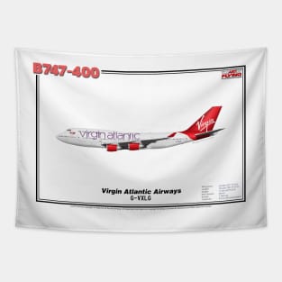 Boeing B747-400 - Virgin Atlantic Airways (Art Print) Tapestry