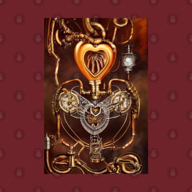 Steampunk mechanical heart by Dendros-Studio