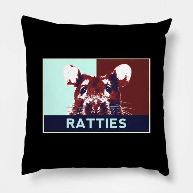 Ratties Pop Art Pillow by raiseastorm