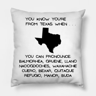 Texas City Names Pillow