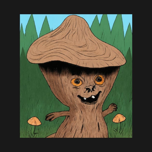 wooden mushroom man by Catbrat