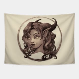 Tiefling Girl Tapestry