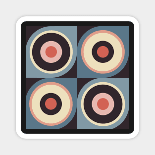 Circles in an abstract pattern, retro style Magnet