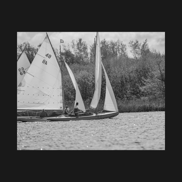 Racing boats on Wroxham Broad, Norfolk by yackers1