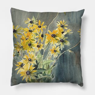 Vase with Blackeyed Susans by Hannah Borger Overbeck Pillow