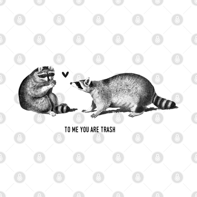 To me you are trash - Racoons Valentine's day by Le petit fennec