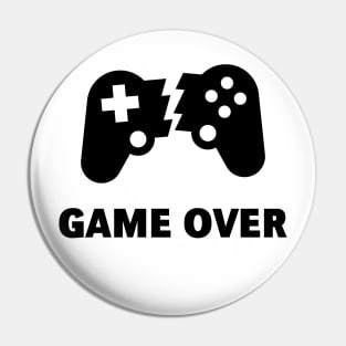 Broken Controller – Game Over (Gamer / Finish / Black) Pin