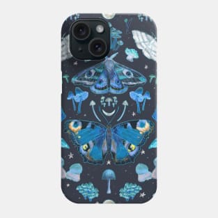 Glowing Moth and Mushroom Magic Pattern Phone Case