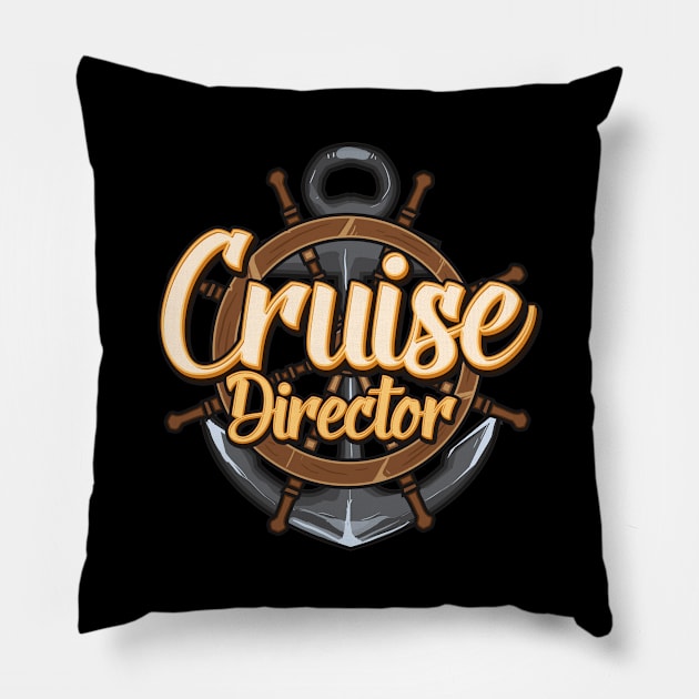 Funny I Am The Cruise Director Boating Captain Pillow by theperfectpresents