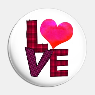 Love watercolor heart Pin