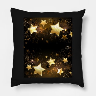 Background with golden stars Pillow