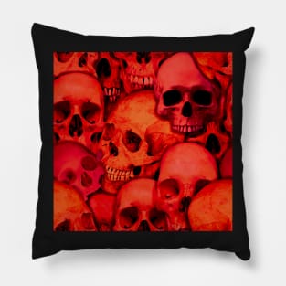 Tiling Red Skull Pattern - Blood and Gore Pillow