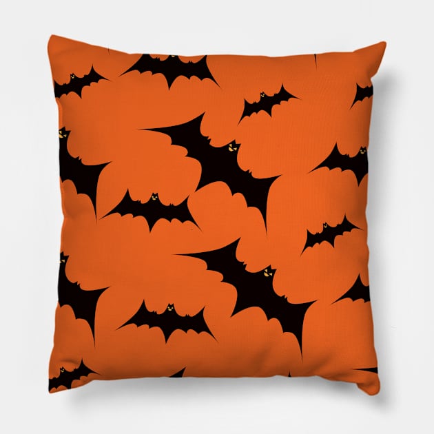 Halloween Seamless Pattern Pillow by aquariart