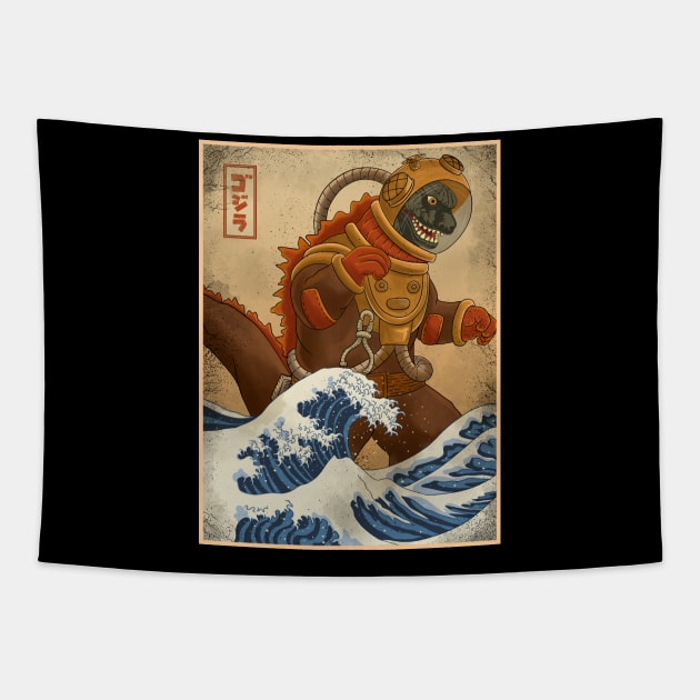 godzilla Tapestry by opoyostudio