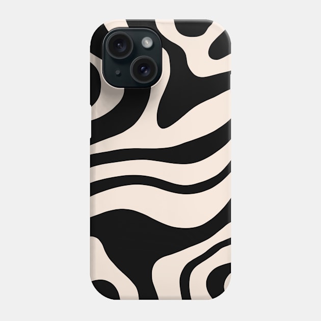 Black and White Abstract Retro 70s Phone Case by Trippycollage