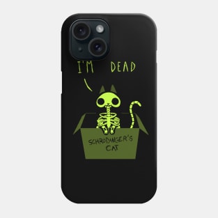 Schrödinger's Cat Dead or Alive - Night Cat in a Box - Funny Physics Phone Case