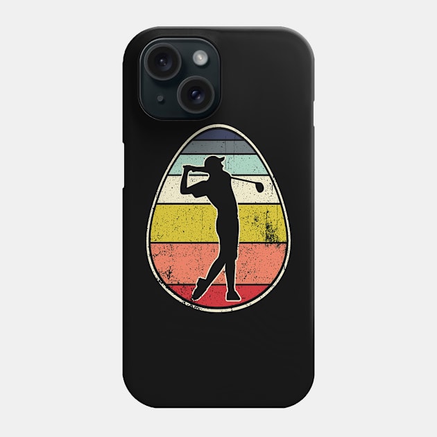 Retro Vintage Golf Player Easter Eggs Family Kids Phone Case by Maccita