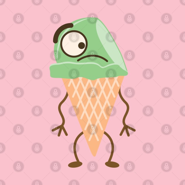 Pistachio Ice Cream Cone by Tooniefied