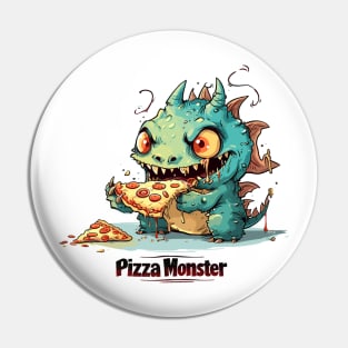 Cute Pizza Eating Monster Pin