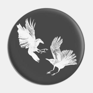 Ravens in white Pin