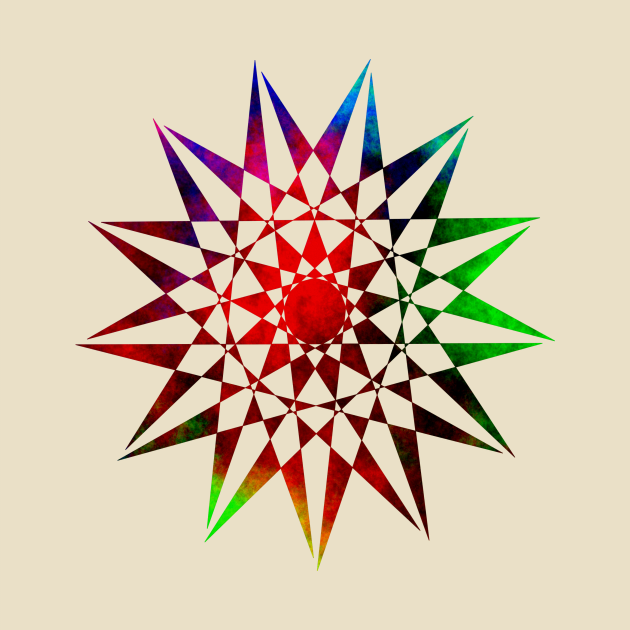 Trippy Star Geometric Abstract Colorful Star by ddtk