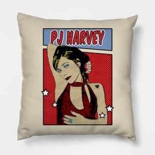 PJ Harvey Pop Art Comic Style Pillow