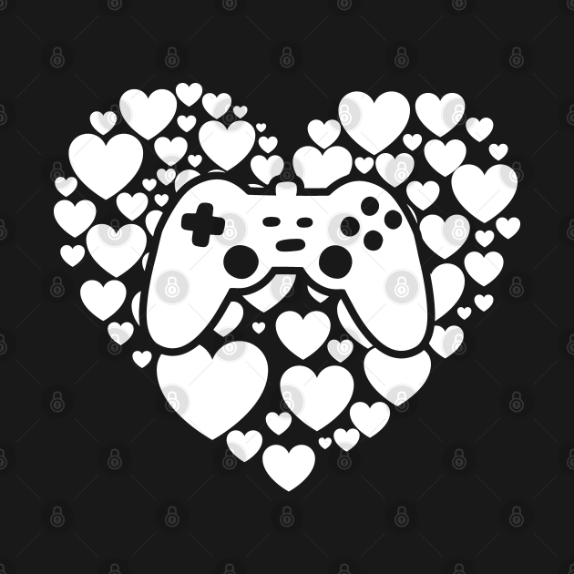 Video Gamer Heart Controller Valentine's Day Video Gamer TShirt