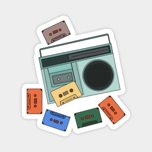 Retro Vintage 80's Music Magnet