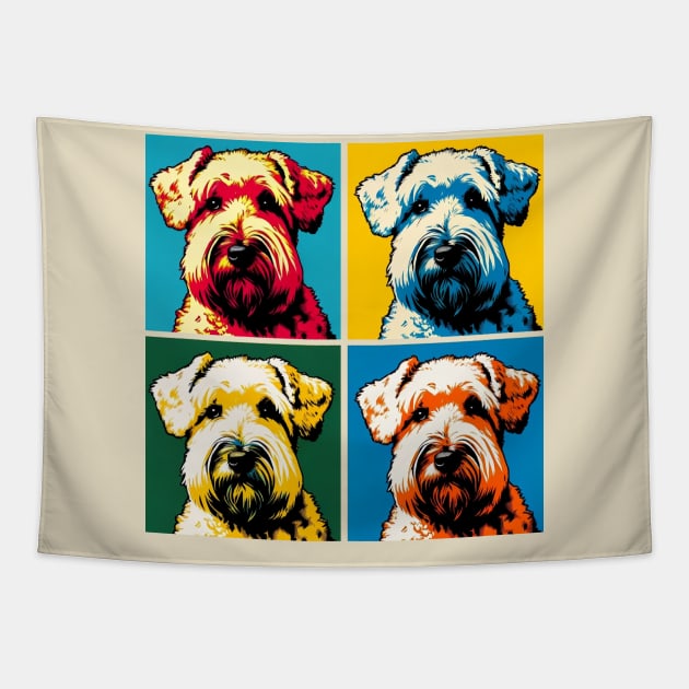 Soft Coated Wheaten Terrier Pop Art - Dog Lovers Tapestry by PawPopArt